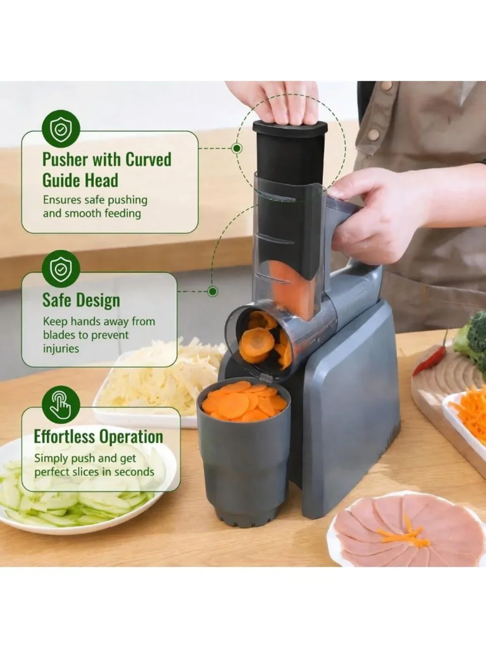 5-in-1 Electric Vegetable Spiralizer & Grater - One-Touch Slicer for Easy Salads